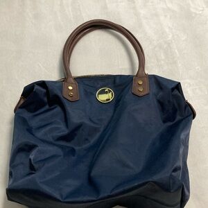 Navy Blue PGA Masters Tournament Bag with Brown Handles